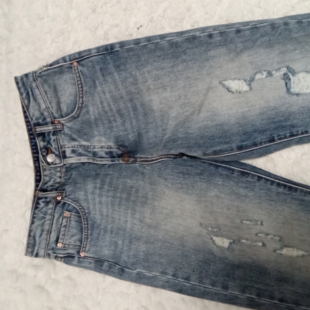5/$20**Size 12 Glassons high waisted distressed button fly jeans